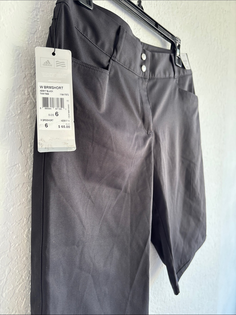 Black Adidas Golf Shorts Size 6 NWT | Performance Stretch Athletic Shorts Womens - Picture 6 of 8